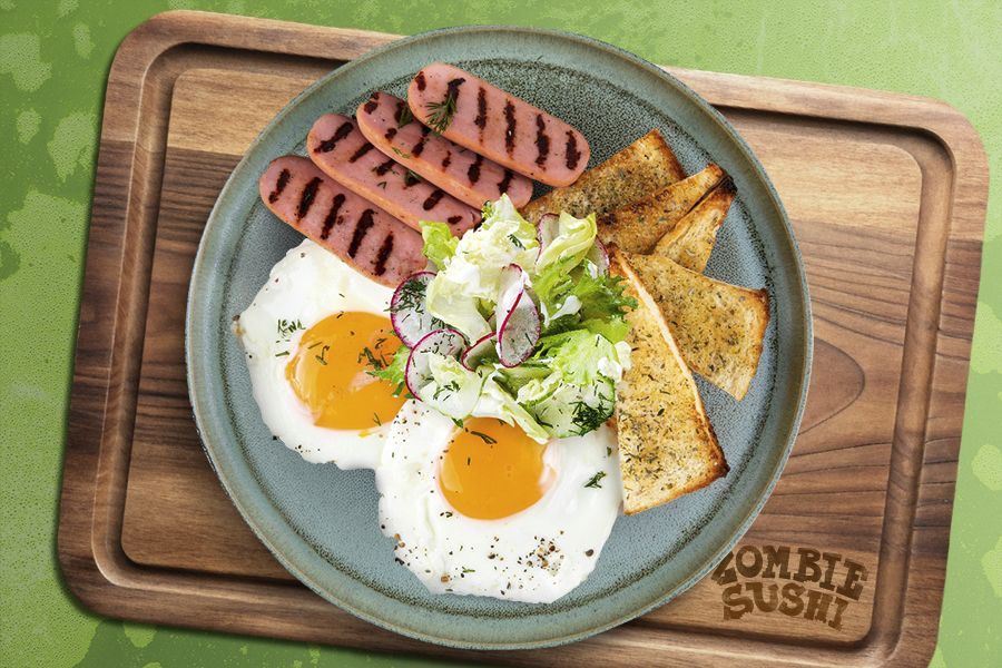 Глазунья с сосиской 