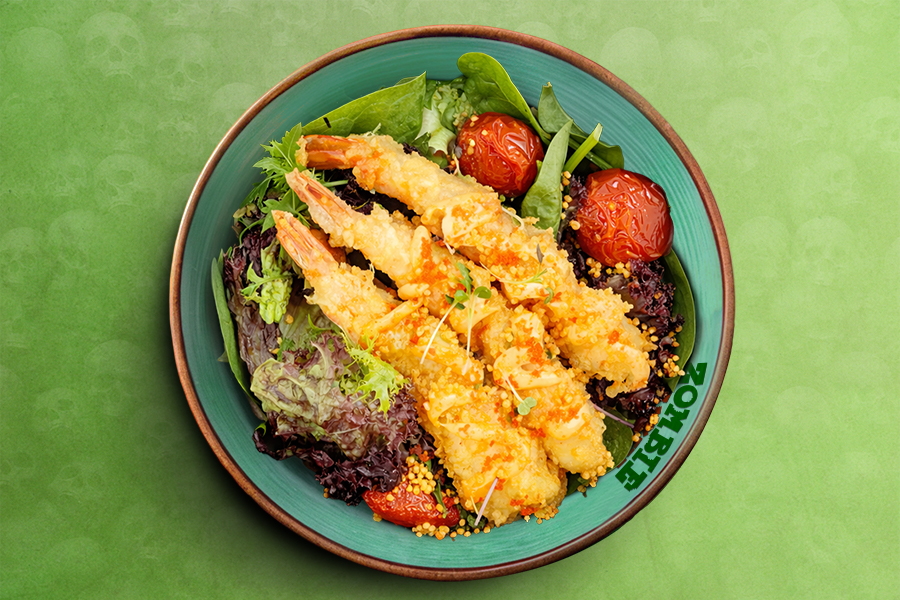 Пикантный салат Эби-Темпура