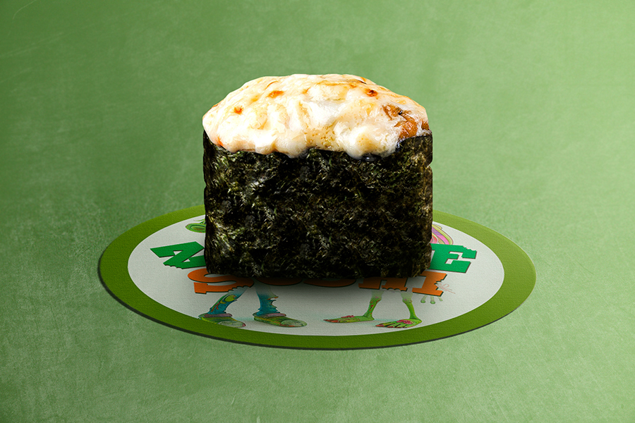 Запеченные суши с мидиями под сырной шапкой