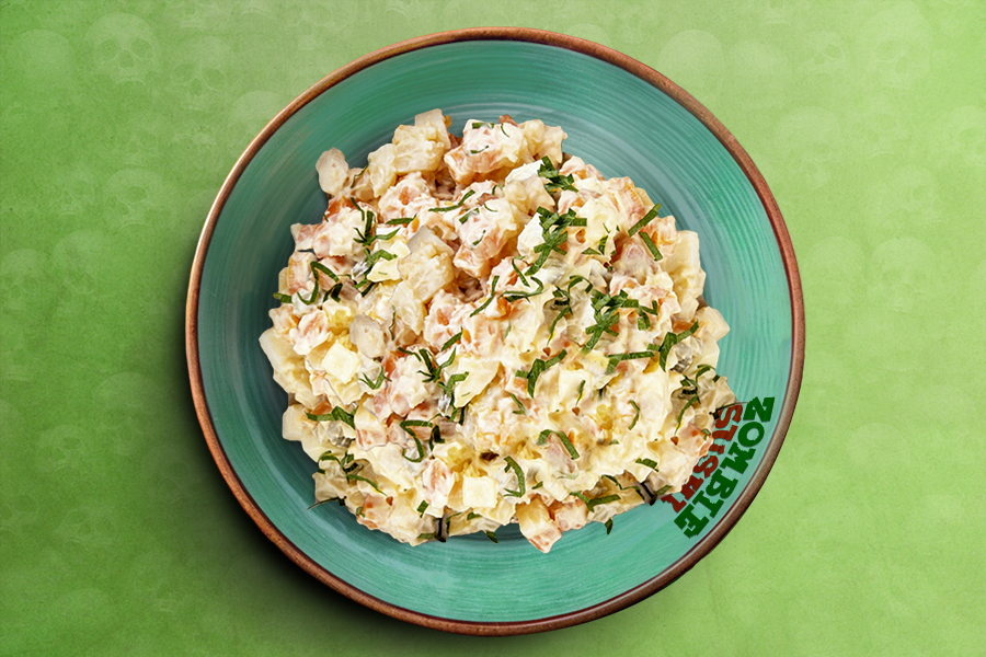 Столичный салат с цыпленком